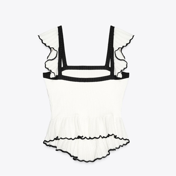 CONTRAST RUFFLE TOP - Picture 6 of 6